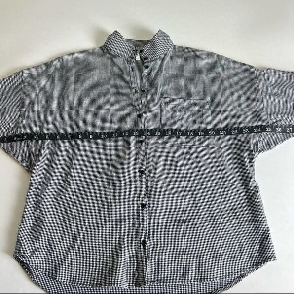 JOIE women’s x-Small XS Houndstooth Button down cotton shirt - Picture 8 of 12